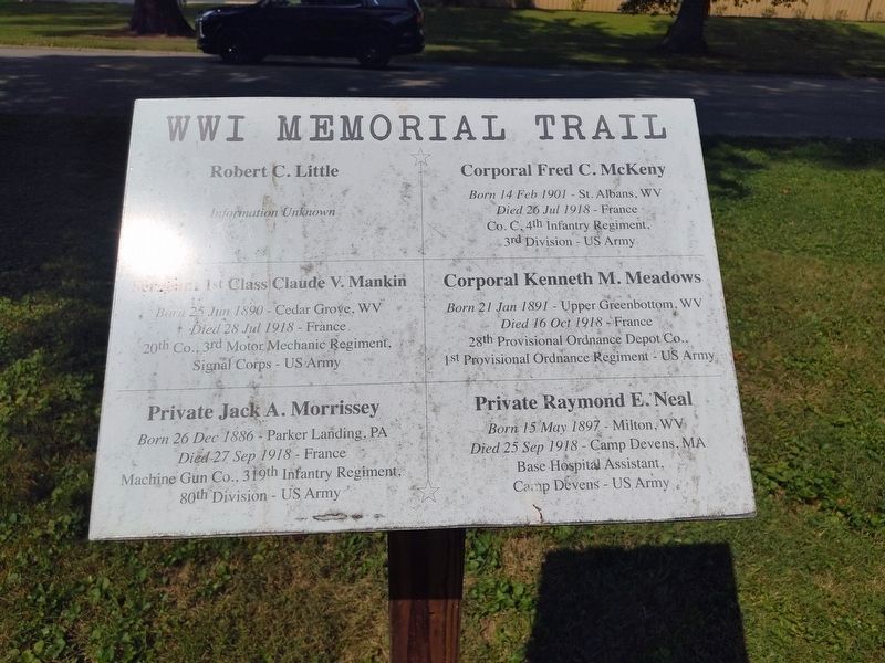 WWI Memorial Trail Marker. Click for full size. WWI Memorial Trail Marker image. Click for full size.