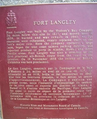 Fort Langley - Marker image. Click for full size.