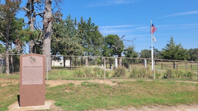 The view of the James Bigheart Marker and cemetery. Click for full size. The view of the James Bigheart Marker and cemetery image. Click for full size.
