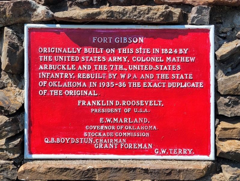 Fort Gibson Marker image. Click for full size.