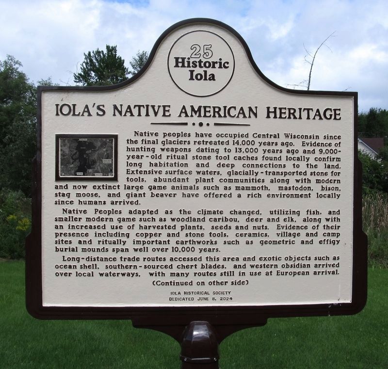 Iola’s Native American Heritage Marker. Click for full size. Iola’s Native American Heritage Marker image. Click for full size.