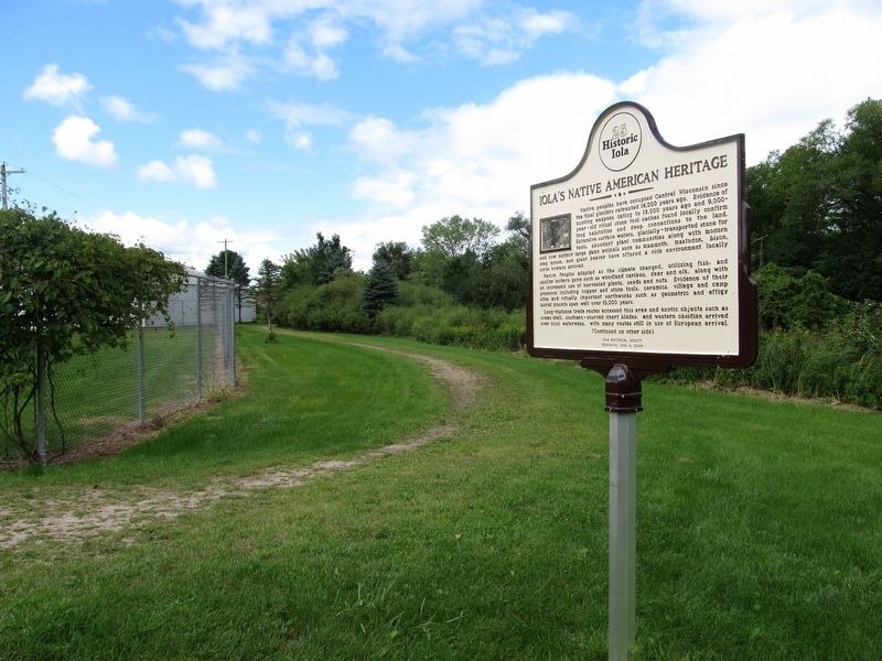 Iola’s Native American Heritage Marker. Click for full size. Iola’s Native American Heritage Marker image. Click for full size.