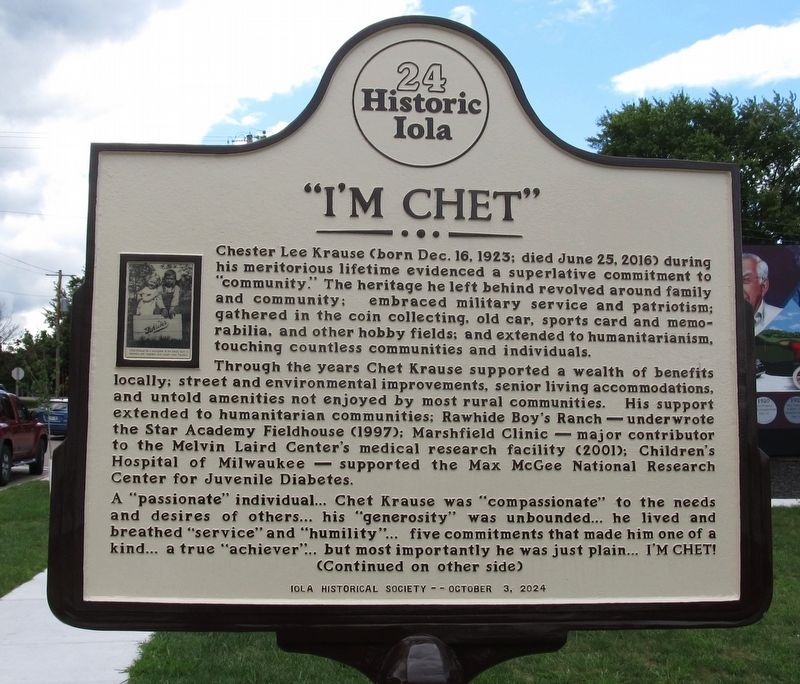 "I�m Chet" / Some Chet Krause Lifetime Highlights Marker image. Click for full size.