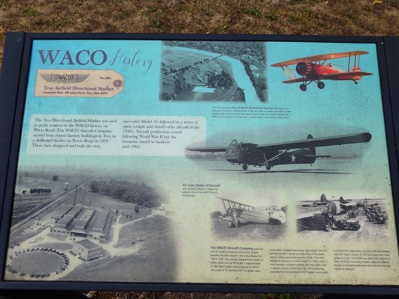 Troy Airfield Directional Marker Marker. Click for full size. Troy Airfield Directional Marker Marker image. Click for full size.