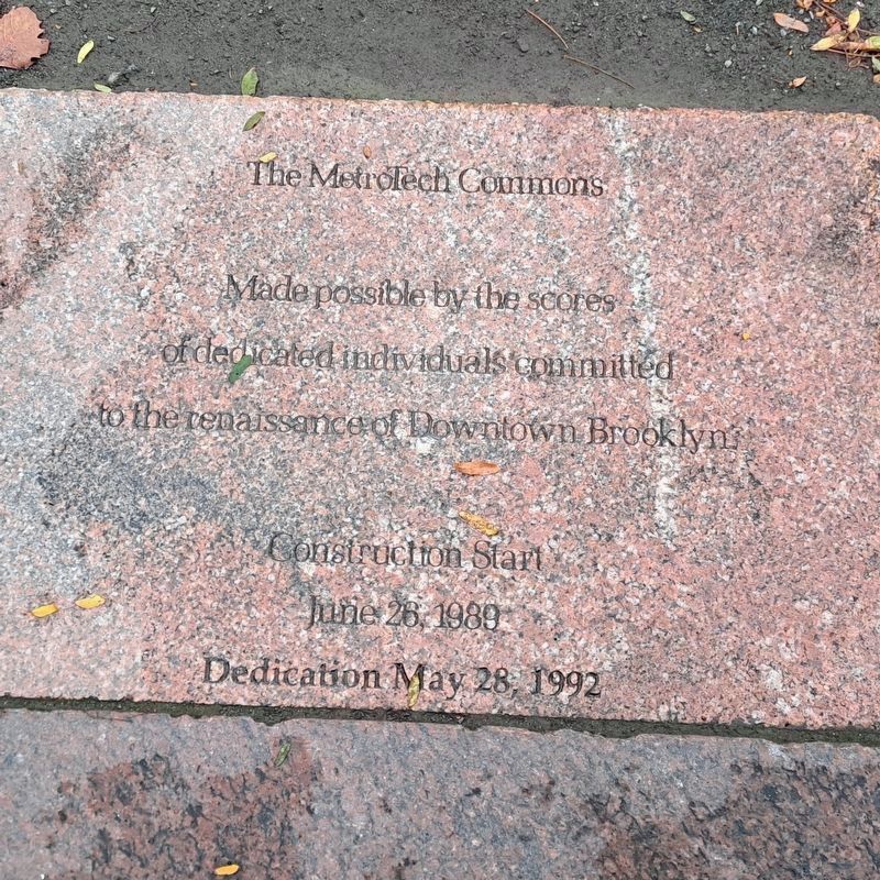 MetroTech Commons Dedication Marker. Click for full size. MetroTech Commons Dedication Marker image. Click for full size.