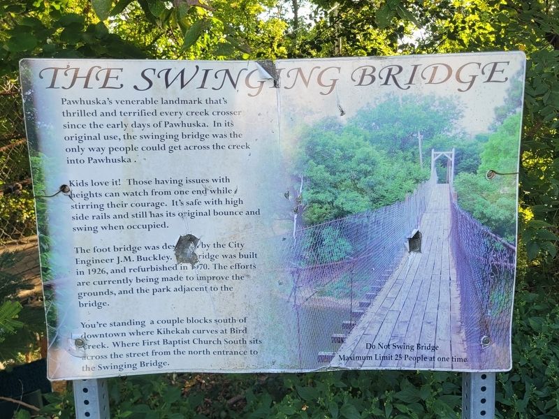 The Swinging Bridge Marker. Click for full size. The Swinging Bridge Marker image. Click for full size.