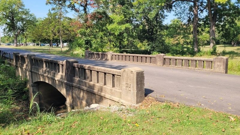 The view of the bridge with the swastika symbol image. Click for full size.