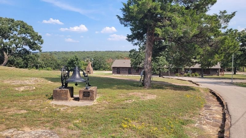 The vie of the Bell and Marker from the grounds of the Woolaroc ranch image. Click for full size.
