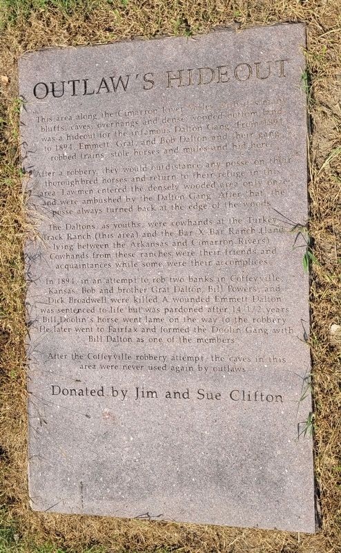 Outlaw's Hideout Marker. Click for full size. Outlaw's Hideout Marker image. Click for full size.