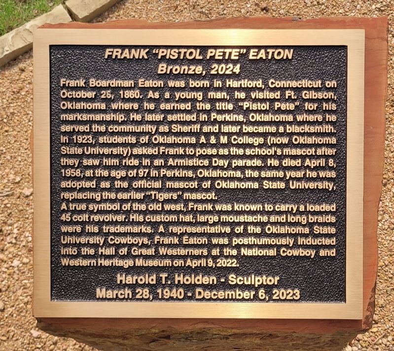 Frank "Pistol Pete" Eaton Marker. Click for full size. Frank "Pistol Pete" Eaton Marker image. Click for full size.