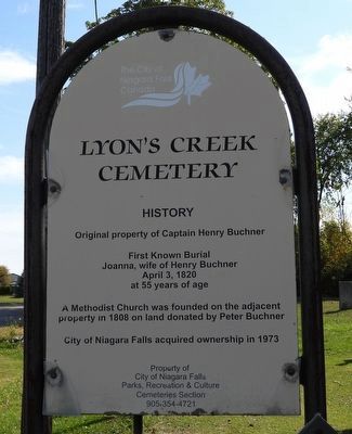 Lyon's Creek Cemetery - Marker. Click for full size. Lyon's Creek Cemetery - Marker image. Click for full size.
