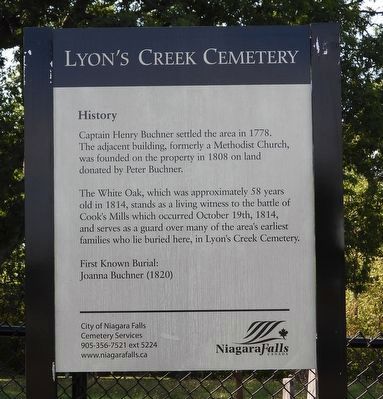 Lyon's Creek Cemetery - Marker. Click for full size. Lyon's Creek Cemetery - Marker image. Click for full size.
