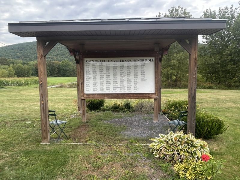 Town of Fulton Veteran's Honor Roll Marker. Click for full size. Town of Fulton Veteran's Honor Roll Marker image. Click for full size.