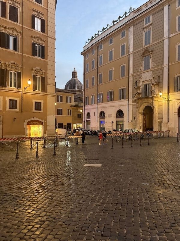 A view of the Biviano Brothers Marker, facing south away from the palace image. Click for full size.