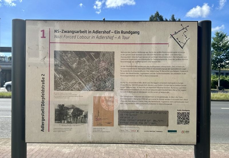 NS Zwangsarbeit in Adlerhof / Nazi Forced Labour in Adlerhof Marker image. Click for full size.