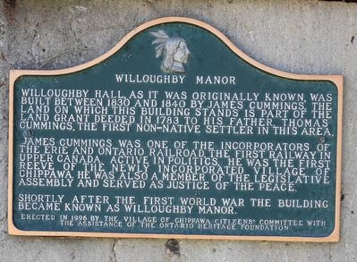 Willoughby Manor - Marker. Click for full size. Willoughby Manor - Marker image. Click for full size.