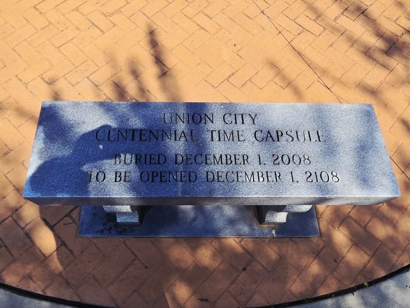 Union City Centennial Time Capsule Marker. Click for full size. Union City Centennial Time Capsule Marker image. Click for full size.