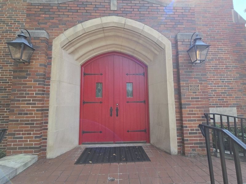 St. John's Episcopal Church Marker to the right of the sanctuary entrance image. Click for full size.