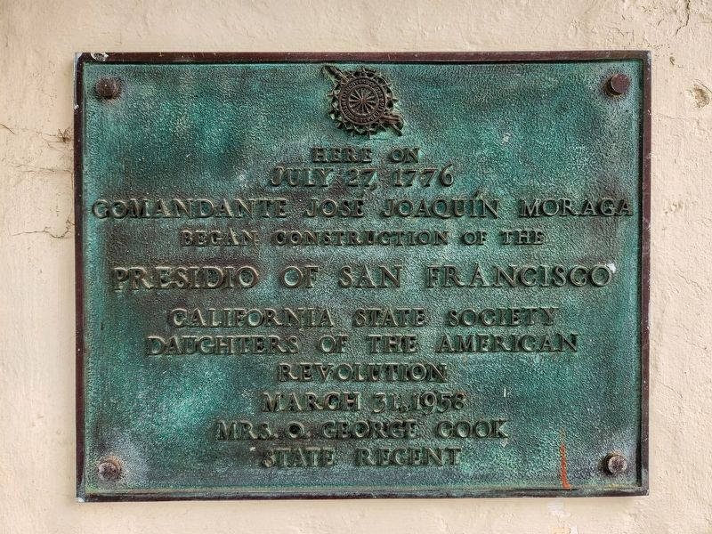 Establishment of the Presidio of San Francisco Marker. Click for full size. Establishment of the Presidio of San Francisco Marker image. Click for full size.