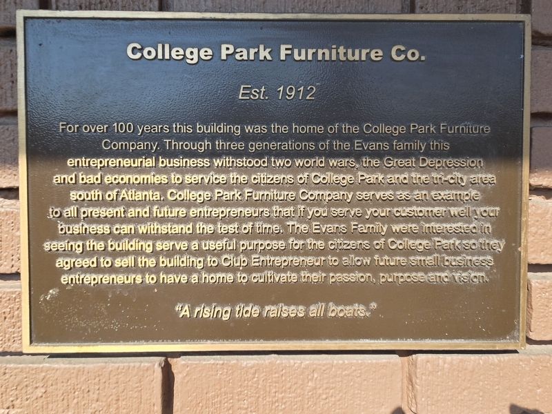 College Park Furniture Co. Marker image. Click for full size.