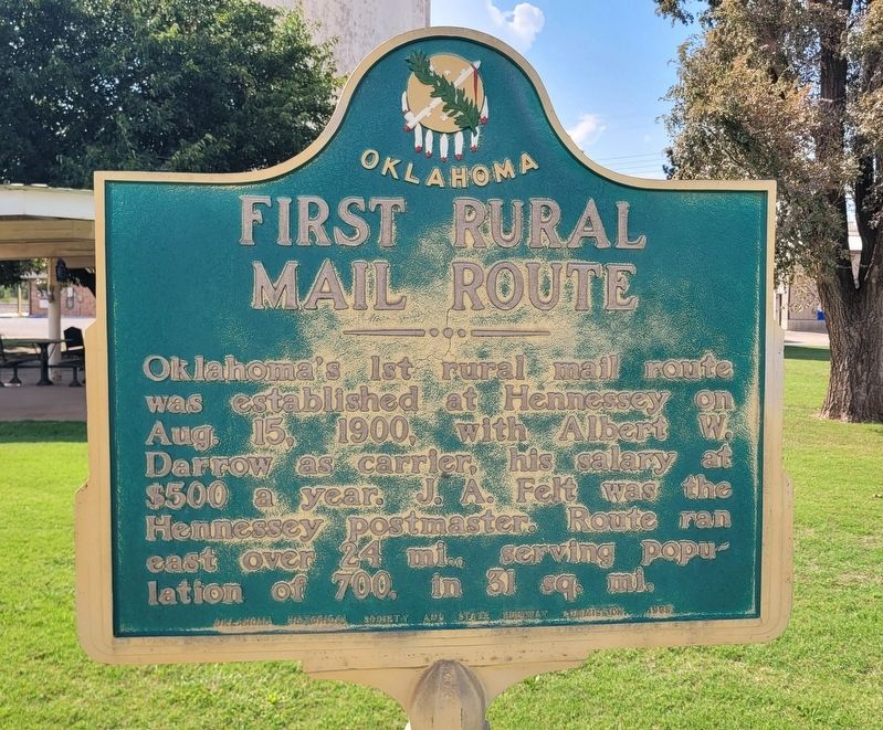 First Rural Mail Route Marker image. Click for full size.