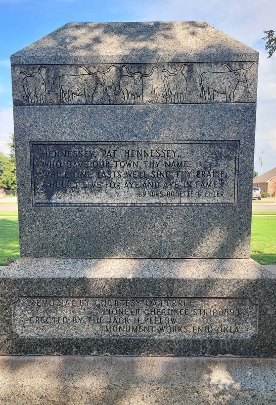 Pat Hennessey Marker - Reverse Side image. Click for full size.