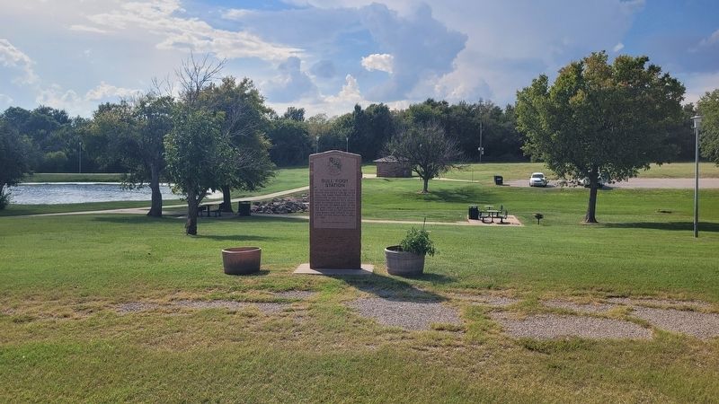 The view of the Bull Foot Station Marker and Bull Foot Park. Click for full size. The view of the Bull Foot Station Marker and Bull Foot Park image. Click for full size.
