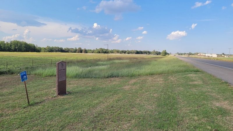 The view of the Baker's Ranch Marker along the highway image. Click for full size.
