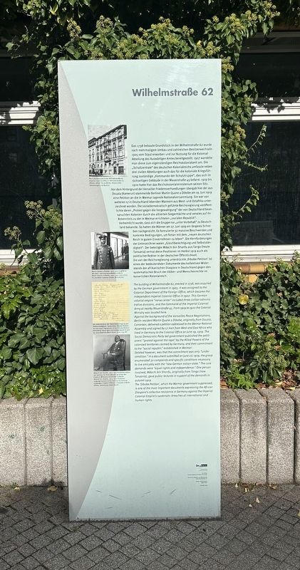 Wilhelmstra�e 62 Marker image. Click for full size.