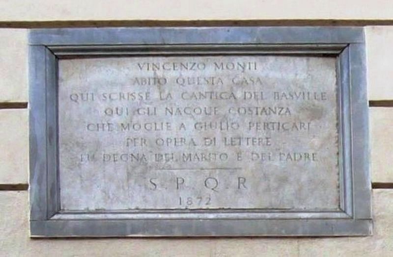 Vincenzo Monti and Costanza Monti Perticari Marker. Click for full size. Vincenzo Monti and Costanza Monti Perticari Marker image. Click for full size.