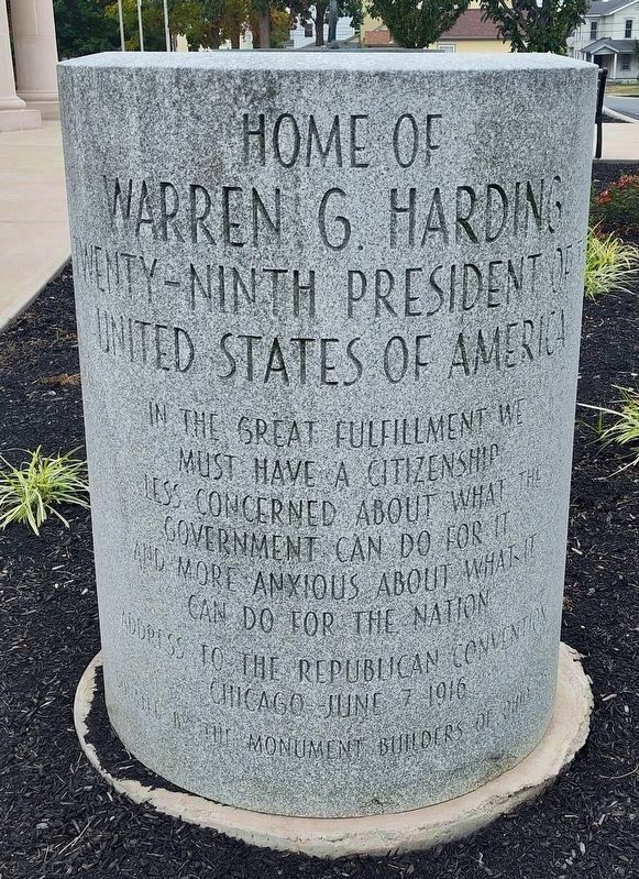 Home of Warren G. Harding Marker. Click for full size. Home of Warren G. Harding Marker image. Click for full size.