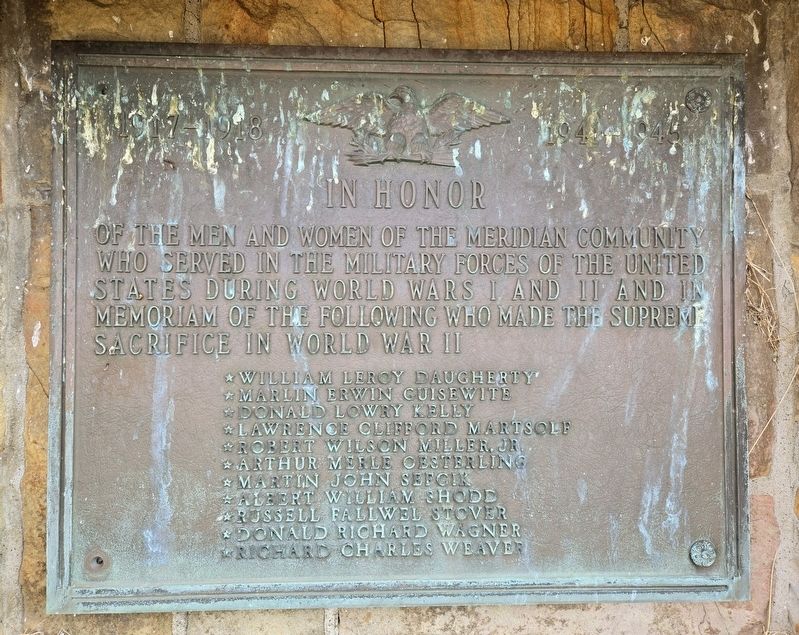Meridian Honor Roll Marker. Click for full size. Meridian Honor Roll Marker image. Click for full size.