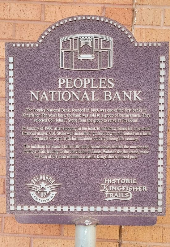Peoples National Bank Marker. Click for full size. Peoples National Bank Marker image. Click for full size.