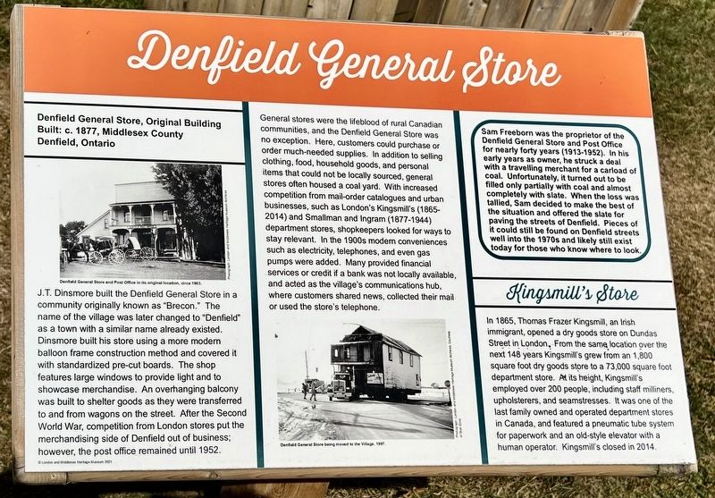 Denfield General Store Marker. Click for full size. Denfield General Store Marker image. Click for full size.