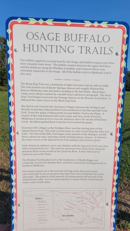 Osage Buffalo Hunting Trails Marker image. Click for full size.