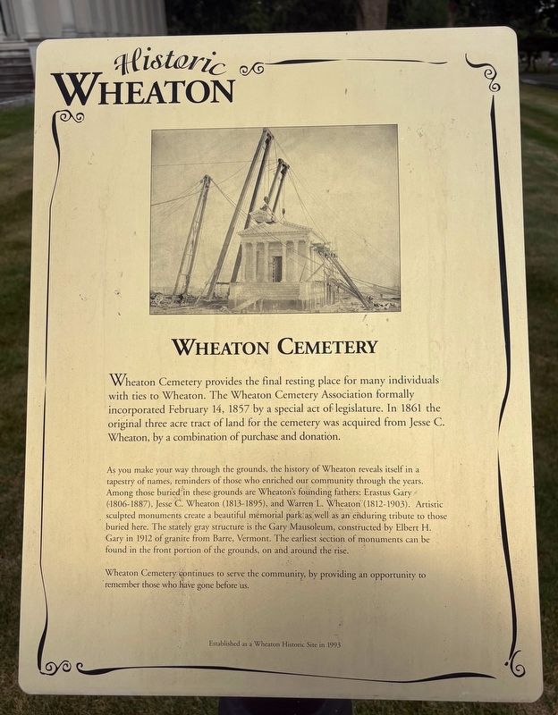 Wheaton Cemetery Marker image. Click for full size.