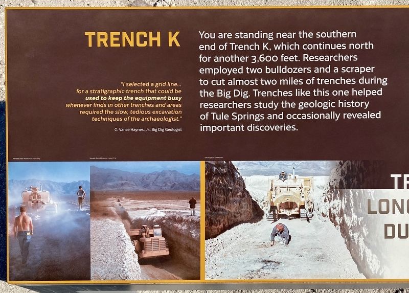 Trench K Marker. Click for full size. Trench K Marker image. Click for full size.