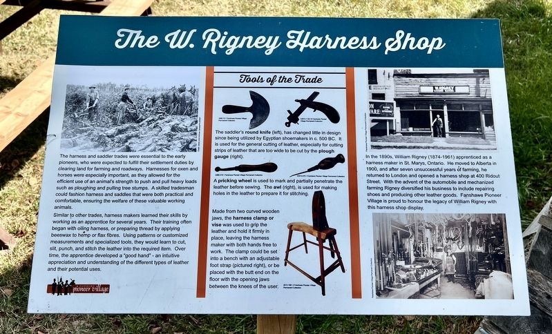 The W. Rigney Harness Shop Marker. Click for full size. The W. Rigney Harness Shop Marker image. Click for full size.