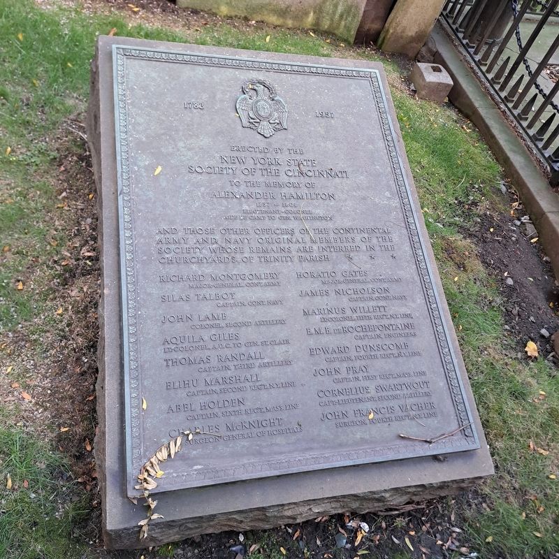 New York State Society of the Cincinnati Marker. Click for full size. New York State Society of the Cincinnati Marker image. Click for full size.