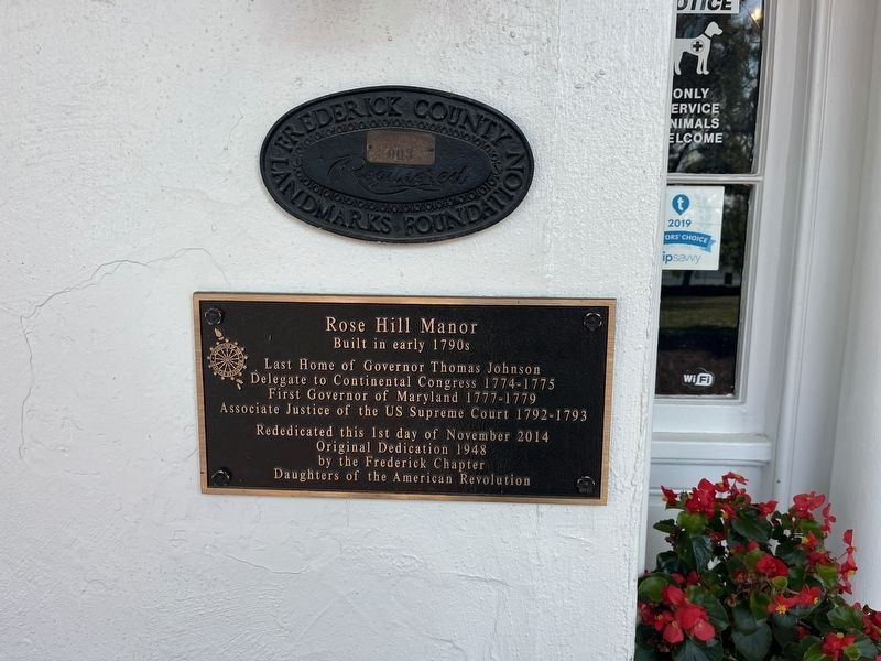 Rose Hill Manor Marker. Click for full size. Rose Hill Manor Marker image. Click for full size.