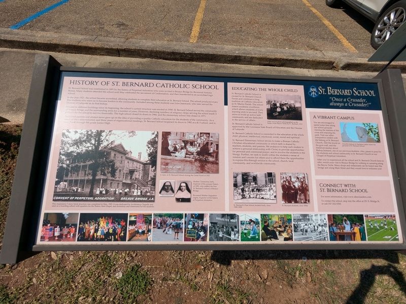 History of St. Bernard School Marker. Click for full size. History of St. Bernard School Marker image. Click for full size.