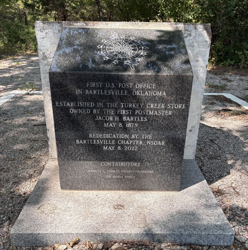 First U.S.Post Office in Bartlesville, Oklahoma Marker. Click for full size. First U.S.Post Office in Bartlesville, Oklahoma Marker image. Click for full size.