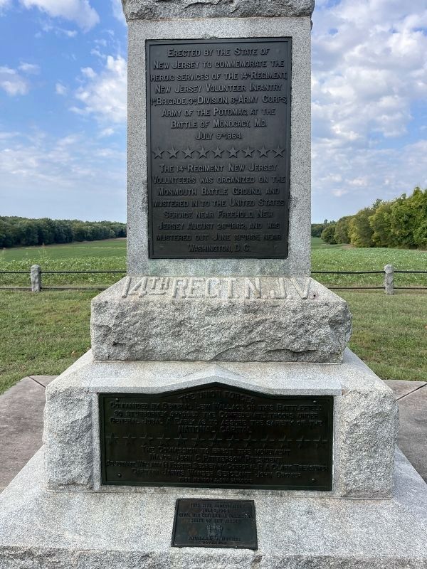14th New Jersey Infantry Regiment Marker. Click for full size. 14th New Jersey Infantry Regiment Marker image. Click for full size.