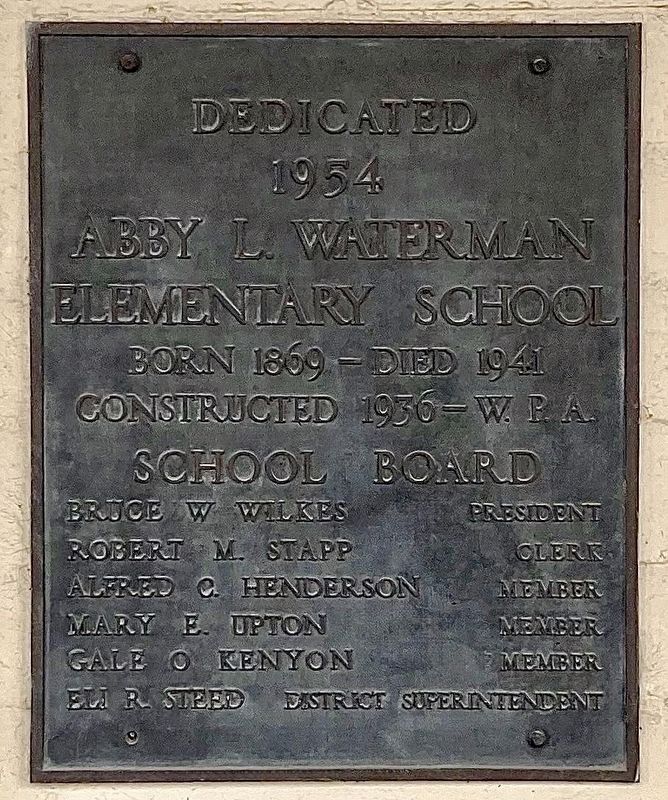 Waterman Elementary School Marker image. Click for full size.