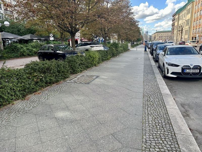 Herbert Gollnow stolperstein - wide view, looking north on Wilhelmstra�e image. Click for full size.