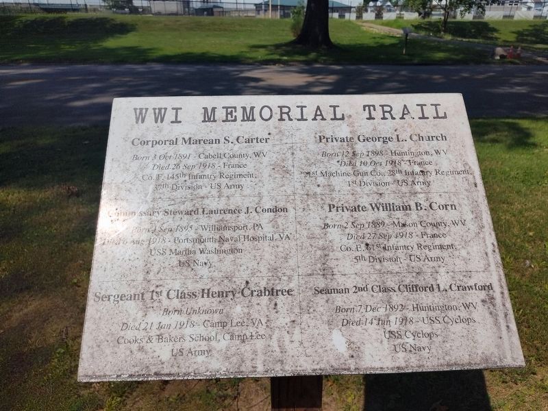 WWI Memorial Trail Marker. Click for full size. WWI Memorial Trail Marker image. Click for full size.