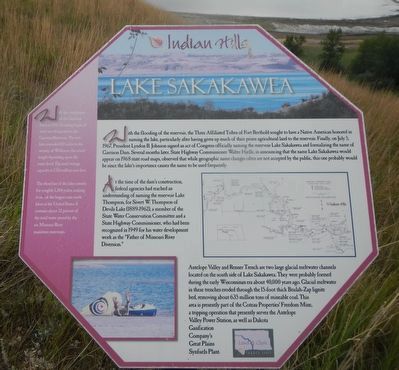 Lake Sakakawea Marker. Click for full size. Lake Sakakawea Marker image. Click for full size.