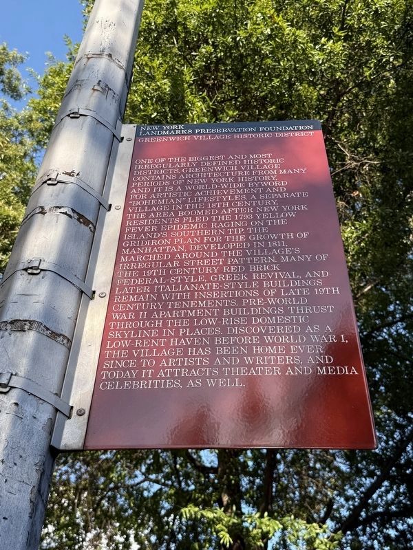 Greenwich Village Historic District Marker image. Click for full size.