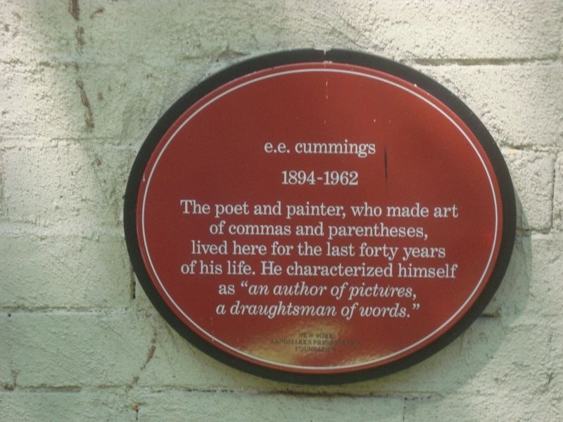 e.e. cummings Marker. Click for full size. e.e. cummings Marker image. Click for full size.