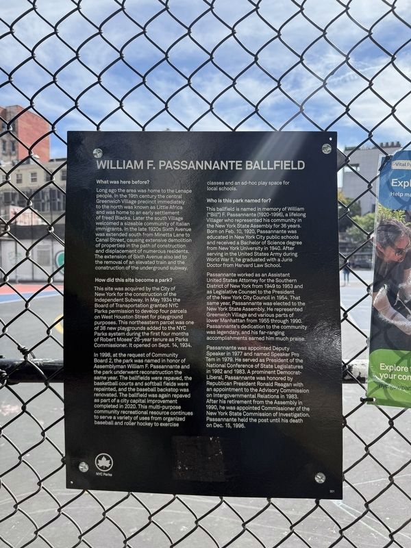 William F. Passannante Ballfield Marker image. Click for full size.